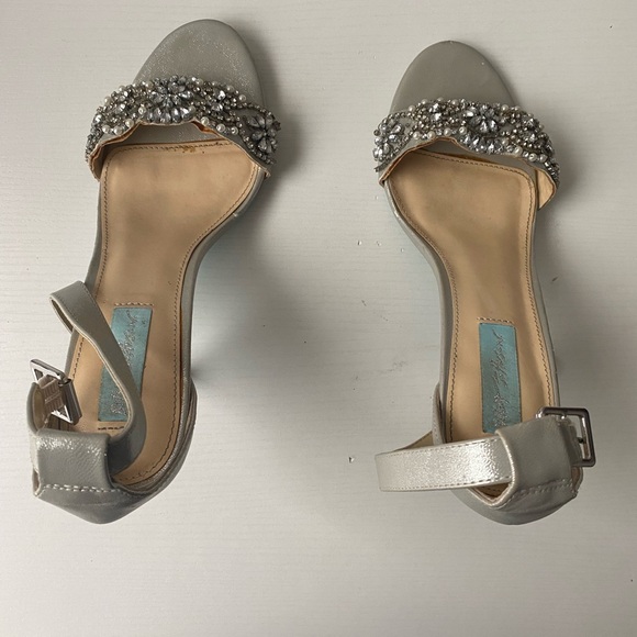 Betsey Johnson Silver Embellished Heels - Picture 1 of 9